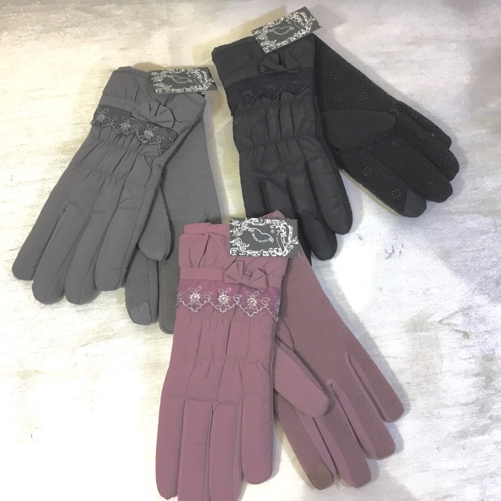 💎Touch Screen Grip Textured Lace Trim Gloves